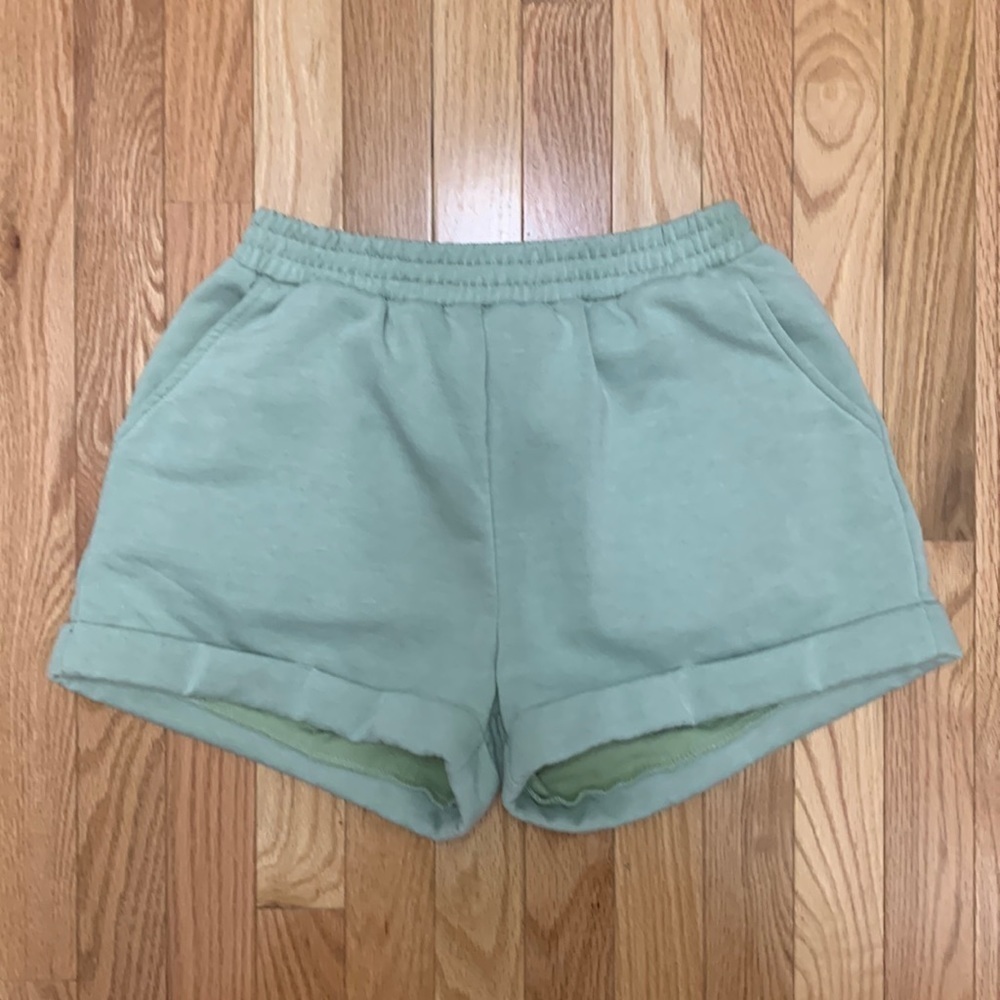 Sage Roll Tab Jersey Shorts